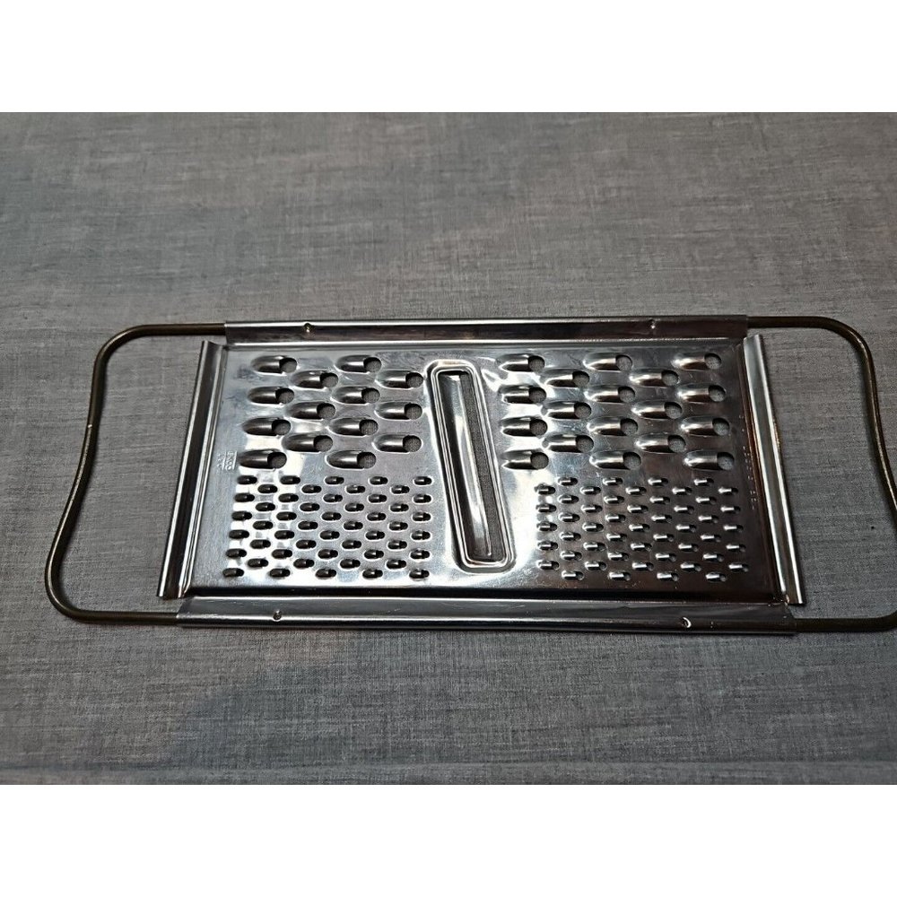 Vintage Ekco Stainless Steel Hand Grater with Dual Handles, 10.5'' x 4''